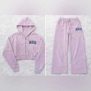 Gap x Madhappy Women's Crop Hoodie and Joggers in Lavender/Wisteria Purple